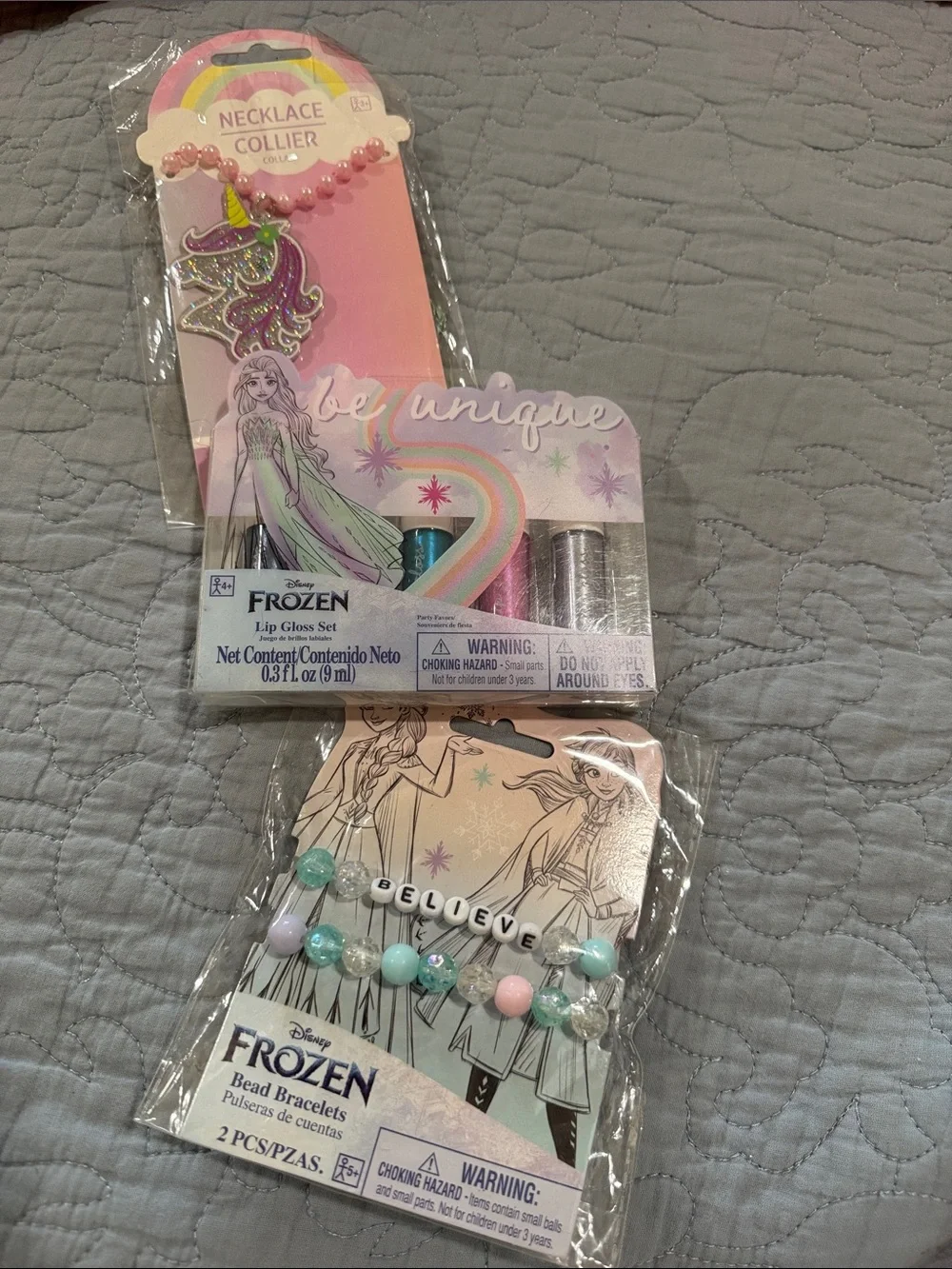 Fashion Jewelry Pink Unicorn Necklace & Pastel 'BELIEVE' Bead Bracelet Set